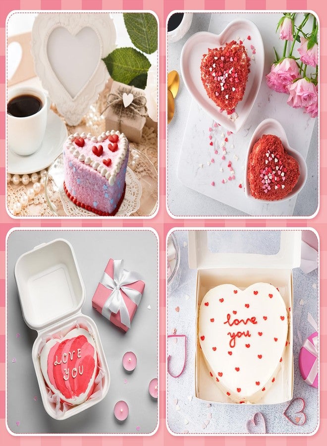 FoldTier 6 Pcs Valentine's Day Heart Cake Pan Aluminum Cake Pan with Removable Bottom 4 Inch/6 Inch/8 Inch Nonstick Baking DIY Baking Mold Tool for Valentines Xmas Wedding Birthday Holiday Party - Image 5